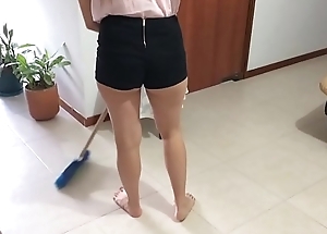 Sexy latin chick maid copulates for asseverative